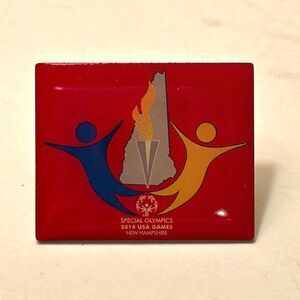 New Hampshire 2014 Special Olympics Red Rectangular Lapel Pin